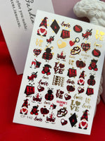Nail Water Decal CF-142 | Valentine’s Day Water Slide Nail Decals | Hearts, Love Quotes & Gold Foil - UASLIDER