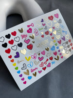 Nail Water Decal CF-165 | Love Nail Art Water Decals | Hearts, Keys & Amor Lettering Stickers - UASLIDER