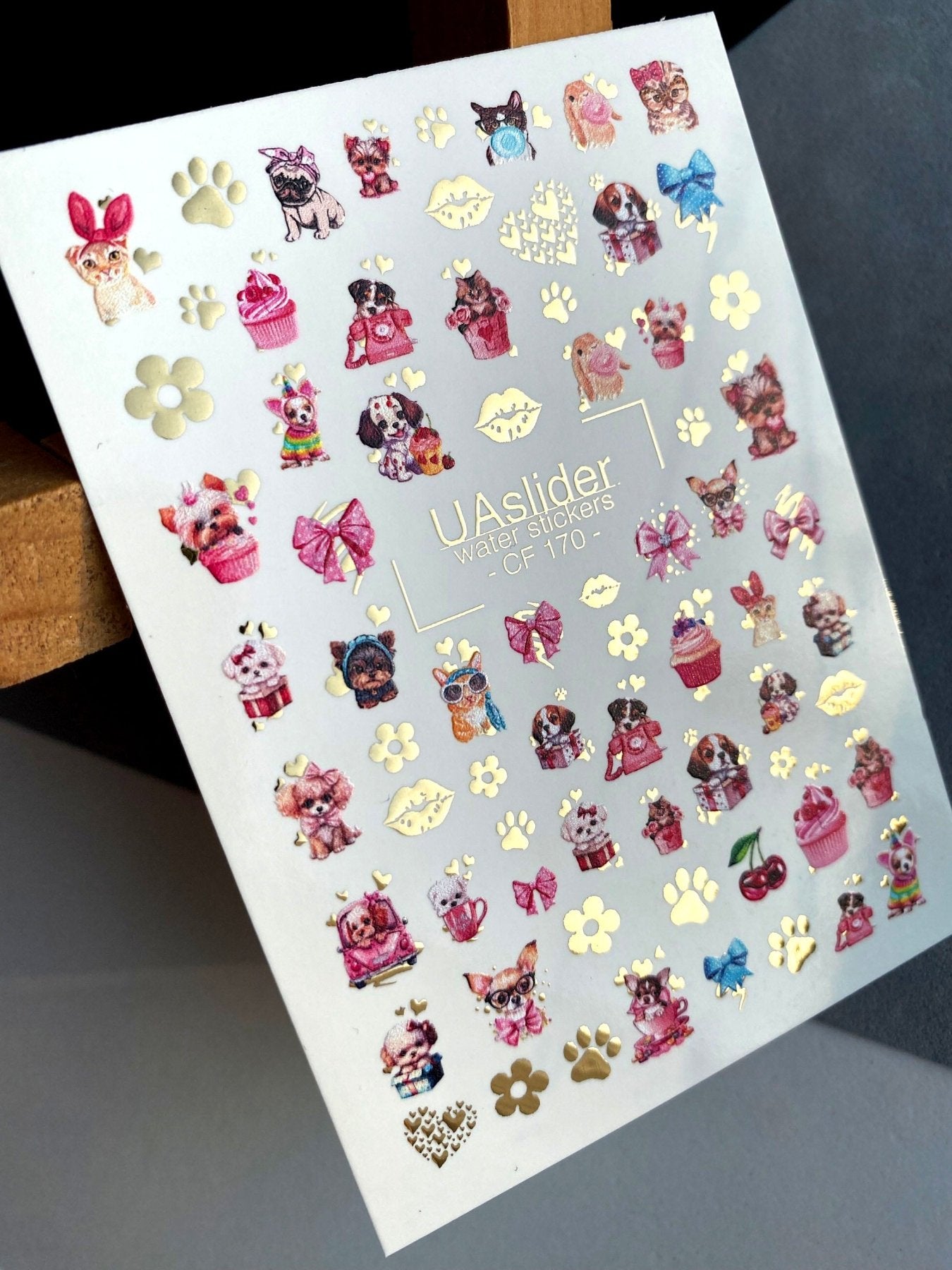 Nail Water Decal CF-170 | Cute Pet Nail Water Decals | Dogs, Cats & Paw Prints - UASLIDER