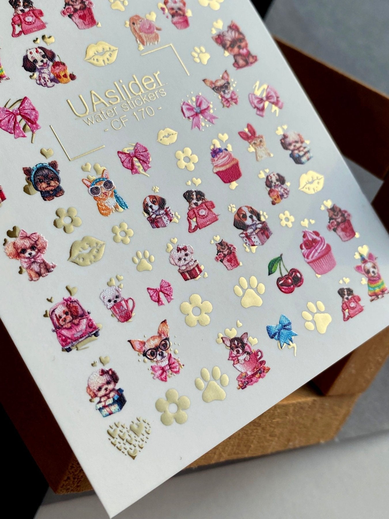 Nail Water Decal CF-170 | Cute Pet Nail Water Decals | Dogs, Cats & Paw Prints - UASLIDER