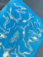 Nail Water Decal CF-179 | Abstract Line Nail Water Decals | Wavy White & Gold Minimalist Design - UASLIDER