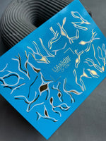 Nail Water Decal CF-179 | Abstract Line Nail Water Decals | Wavy White & Gold Minimalist Design - UASLIDER