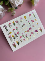 Nail Water Decal CF-191 | Nail Water Decals | Tulips & Floral Ornaments - UASLIDER