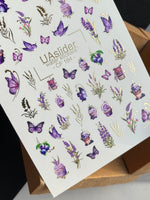 Nail Water Decal CF-194 | Nail Water Decals | Lavender Flowers, Butterflies & Cupcakes - UASLIDER