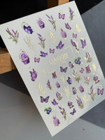 Nail Water Decal CF-194 | Nail Water Decals | Lavender Flowers, Butterflies & Cupcakes - UASLIDER