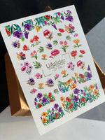 Nail Water Decal CF-198 | Nail Water Decals | Colorful Wildflowers & Meadow Designs - UASLIDER