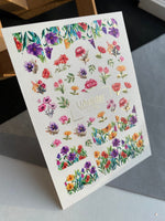 Nail Water Decal CF-198 | Nail Water Decals | Colorful Wildflowers & Meadow Designs - UASLIDER