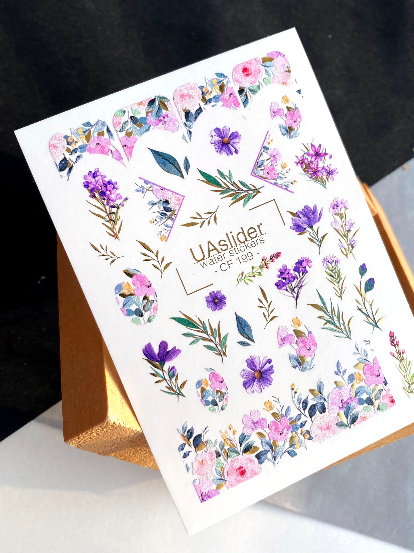 ملصق مائي للأظافر CF-199 | ملصقات مائية للأظافر | أزهار ناعمة ونقوش نباتية
