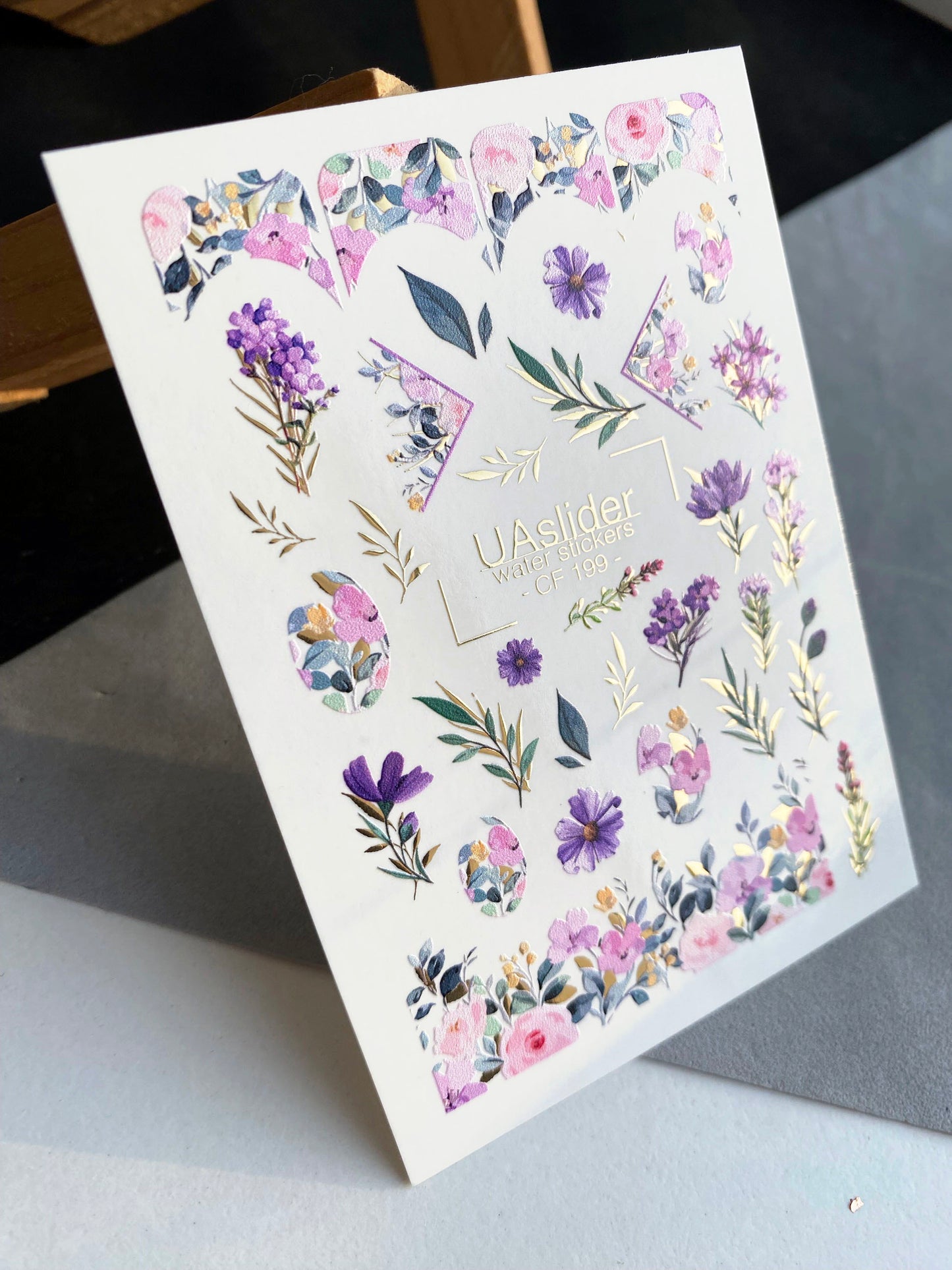 ملصق مائي للأظافر CF-199 | ملصقات مائية للأظافر | أزهار ناعمة ونقوش نباتية