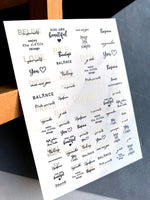 Nail Water Decal CF-232 | Minimalist Lettering Water Slide Nail Decals | Quotes & Gold Accents - UASLIDER