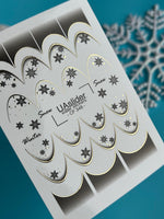 Nail Water Decal CF-348 | Water Slide Nail Decals | Winter French Tips with Snowflakes & Gold Accents - UASLIDER