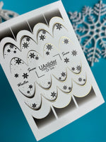 Nail Water Decal CF-348 | Water Slide Nail Decals | Winter French Tips with Snowflakes & Gold Accents - UASLIDER