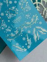 Nail Water Decal CF-351 | Water Slide Nail Decals | Snowflakes with Golden Winter Accents - UASLIDER