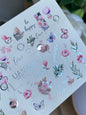 Nail Water Decal CF-369 | Water Slide Nail Decals | Flowers, Butterflies & Geometric Designs | Love & Be Happy Quotes