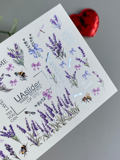 Nail Water Decal CF-370 | Water Slide Nail Decals | Lavender, Bees & Butterflies | Yes You Can & Vintage Quotes