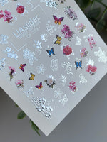 Nail Water Decal CF-373 | Floral Water Slide Nail Decals | Butterflies and Ornamental Designs - UASLIDER