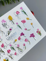 Nail Water Decal CF-374 | Tulip Water Slide Nail Decals | Spring Floral Designs - UASLIDER