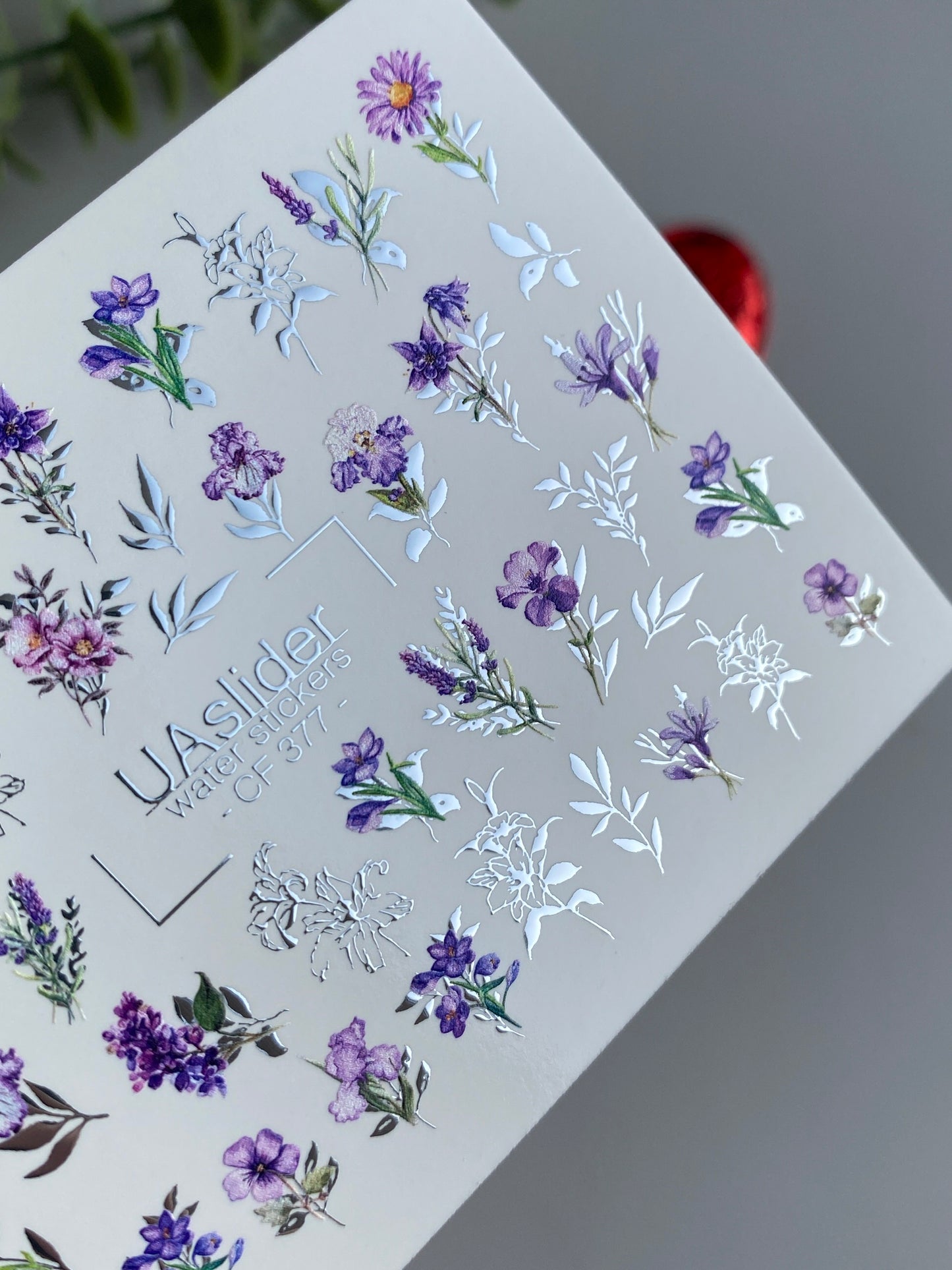 Nail Water Decal CF-377 | Purple Floral Water Slide Nail Decals | Lavender and Wildflowers