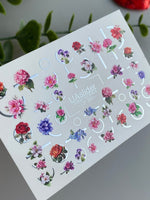 Nail Water Decal CF-380 | Rose Water Slide Nail Decals | Floral Designs with Geometric Accents - UASLIDER