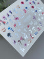 Nail Water Decal CF-384 | Wildflower Water Slide Nail Decals | Colorful Flowers and Butterflies
