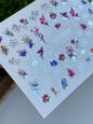 Nail Water Decal CF-386 | Multicolor Floral Water Slide Nail Decals | Botanical Flowers and Garden Motifs