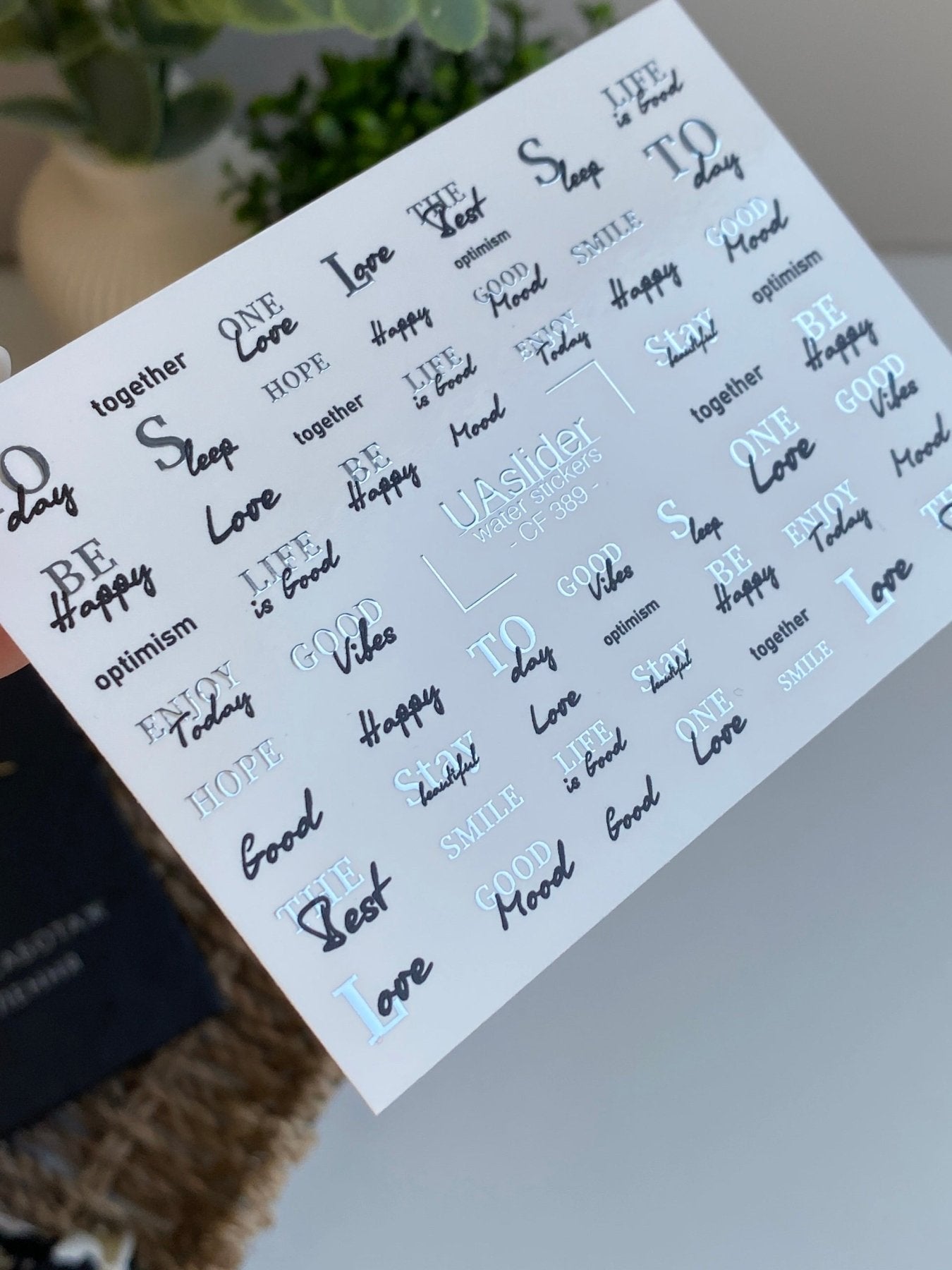 Nail Water Decal CF-389 | Quote Water Slide Nail Decals | Minimalist Lettering Designs - UASLIDER