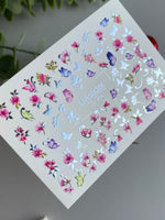 Nail Water Decal CF-404 | Floral & Butterfly Water Slide Nail Decals | Romantic Spring Nail Art - UASLIDER