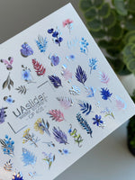 Nail Water Decal CF-406 | Botanical Leaves & Floral Water Slide Nail Decals | Elegant Plant Nail Art - UASLIDER