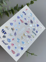 Nail Water Decal CF-406 | Botanical Leaves & Floral Water Slide Nail Decals | Elegant Plant Nail Art - UASLIDER