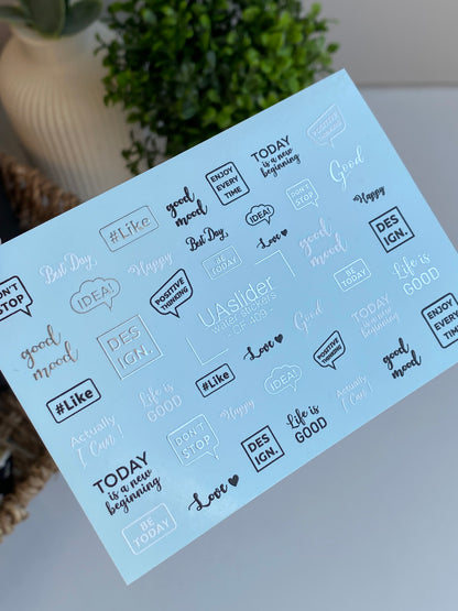 Nail Water Decal CF-409 | Motivational Quotes Water Slide Nail Decals | Positive Words Nail Art