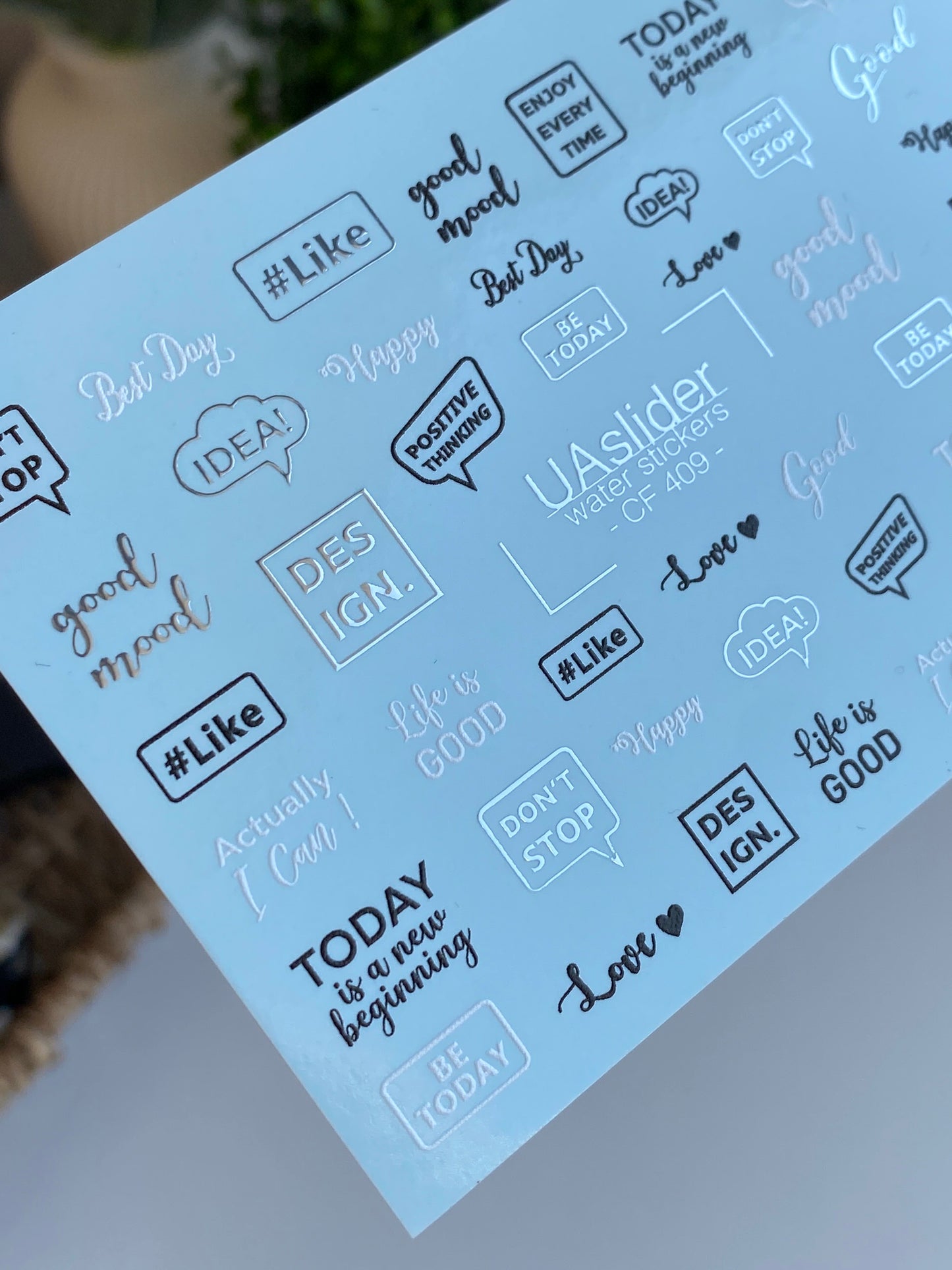 Nail Water Decal CF-409 | Motivational Quotes Water Slide Nail Decals | Positive Words Nail Art