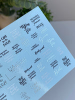 Nail Water Decal CF-410 | Wedding & Party Quotes Water Slide Nail Decals | Bride & Groom Nail Art - UASLIDER
