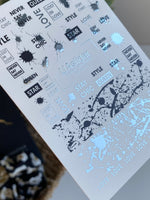 Nail Water Decal CF-411 | Abstract Paint Splashes & Quotes Water Slide Nail Decals | Urban Chic Nail Art - UASLIDER