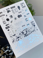 Nail Water Decal CF-411 | Abstract Paint Splashes & Quotes Water Slide Nail Decals | Urban Chic Nail Art - UASLIDER