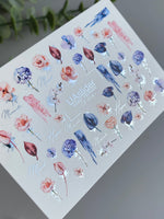 Nail Water Decal CF-414 | Watercolor Floral Water Slide Nail Decals | Roses, Orchids & Romantic Quotes - UASLIDER