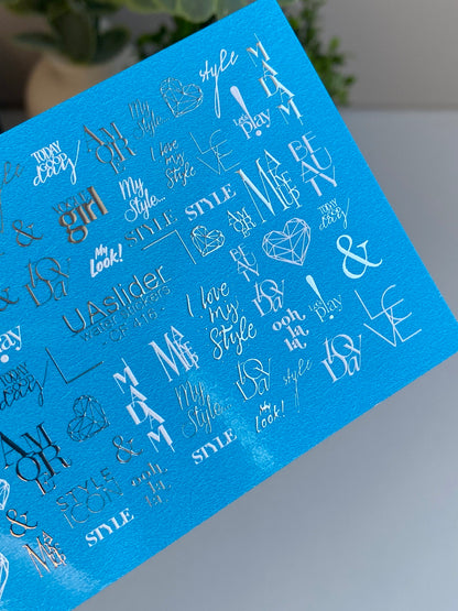 Nail Water Decal CF-416 | Fashion Quotes Water Slide Nail Decals | Stylish Lettering Nail Art