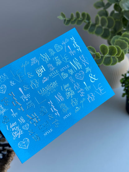 Nail Water Decal CF-416 | Fashion Quotes Water Slide Nail Decals | Stylish Lettering Nail Art