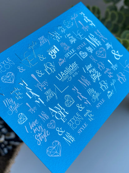 Nail Water Decal CF-416 | Fashion Quotes Water Slide Nail Decals | Stylish Lettering Nail Art