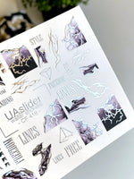 Nail Water Decal CF-418 | Marble Texture & Abstract Lines Water Slide Nail Decals | Geometric Nail Art - UASLIDER
