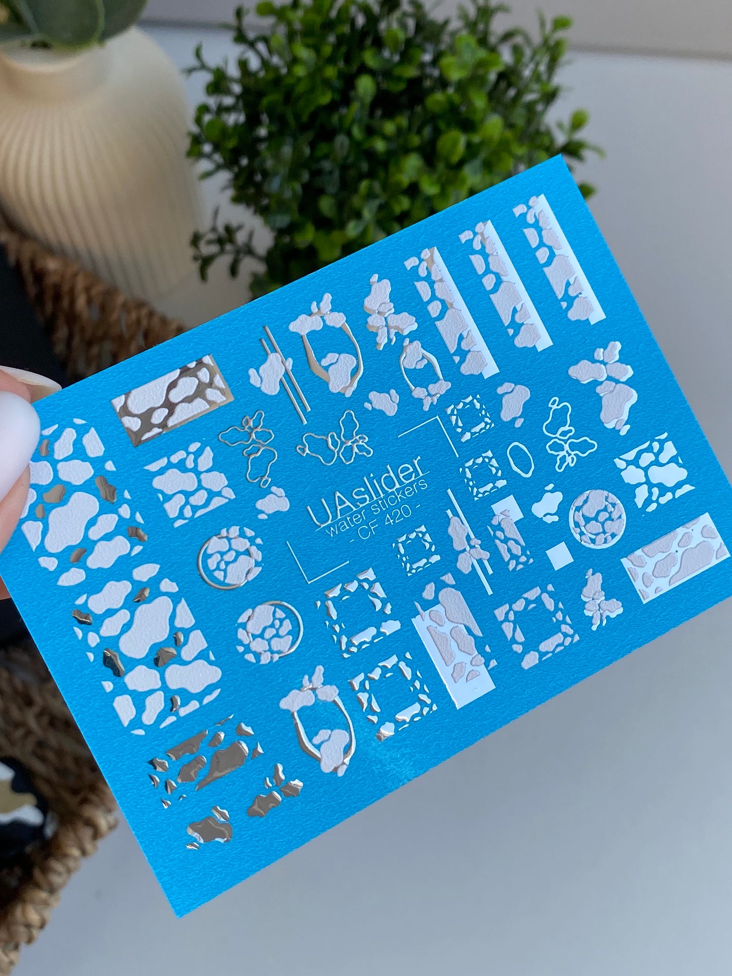 Nail Water Decal CF-420 | Animal Print & Geometric Water Slide Nail Decals | Modern Abstract Nail Art