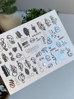 Nail Water Decal CF-424 | Abstract Line Art Water Slide Nail Decals | Minimalist Style & Quotes - UASLIDER