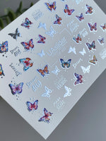 Nail Water Decal CF-425 | Colorful Butterflies Water Slide Nail Decals | Dream Big & Sweet Dreams Quotes - UASLIDER