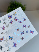 Nail Water Decal CF-425 | Colorful Butterflies Water Slide Nail Decals | Dream Big & Sweet Dreams Quotes - UASLIDER