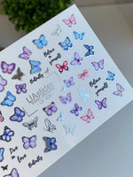 Nail Water Decal CF-426 | Pastel Butterflies Water Slide Nail Decals | Believe in Yourself Quotes - UASLIDER