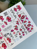 Nail Water Decal CF-433 | Kiss Lips Water Slide Nail Decals | Love You & Hot Kisses Nail Art - UASLIDER