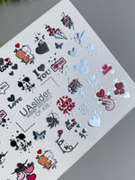 Nail Water Decal CF-435 | Cute Love Water Slide Nail Decals | Teddy Bears, Hearts & Romantic Quotes - UASLIDER