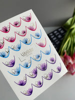 Nail Water Decal CF-442 | French Water Slide Nail Decals | Colorful Floral French Tips - UASLIDER