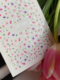 Nail Water Decal CF-469 | Tiny Floral Water Slide Nail Decals | Pink & Purple Blossom Pattern