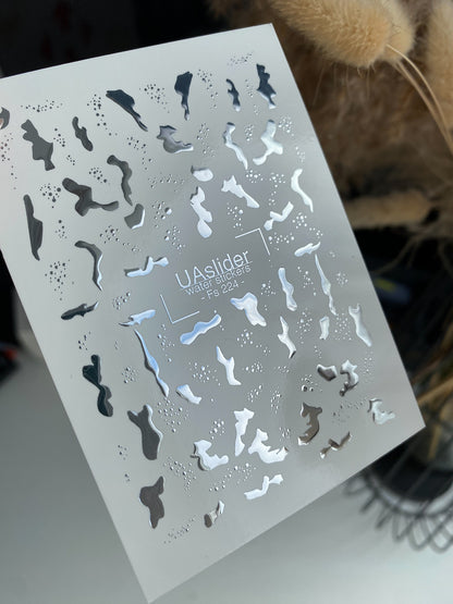 Nail Water Decal Fs-224 | Water Slide Nail Decals Paint Splashes | Abstract Artistic Nail Art