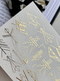 Nail Water Decal Fg-028 | Abstract Geometric Water Slide Nail Decals with Gold Foil | Futuristic Line Art Designs